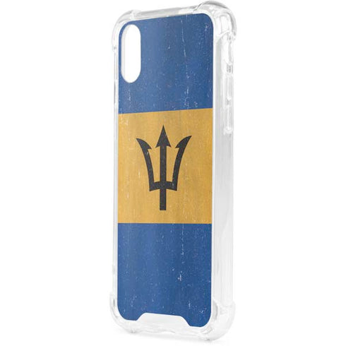 Barbados Flag Distressed iPhone XS Clear Case